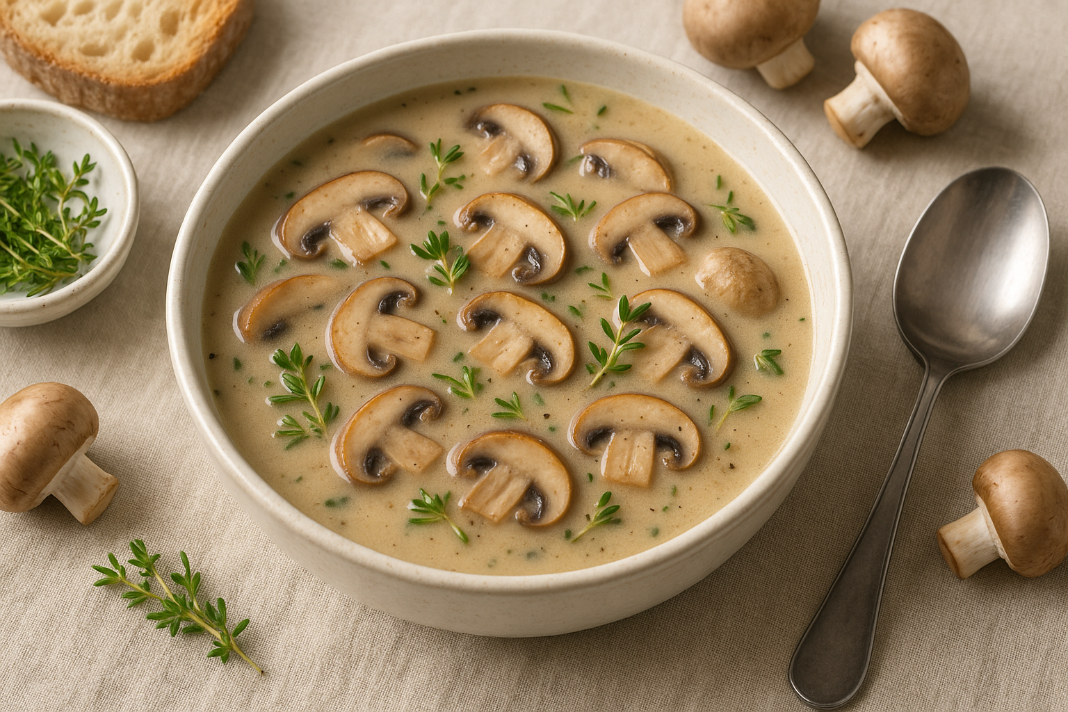 15-Minute Mushroom Thyme Soup