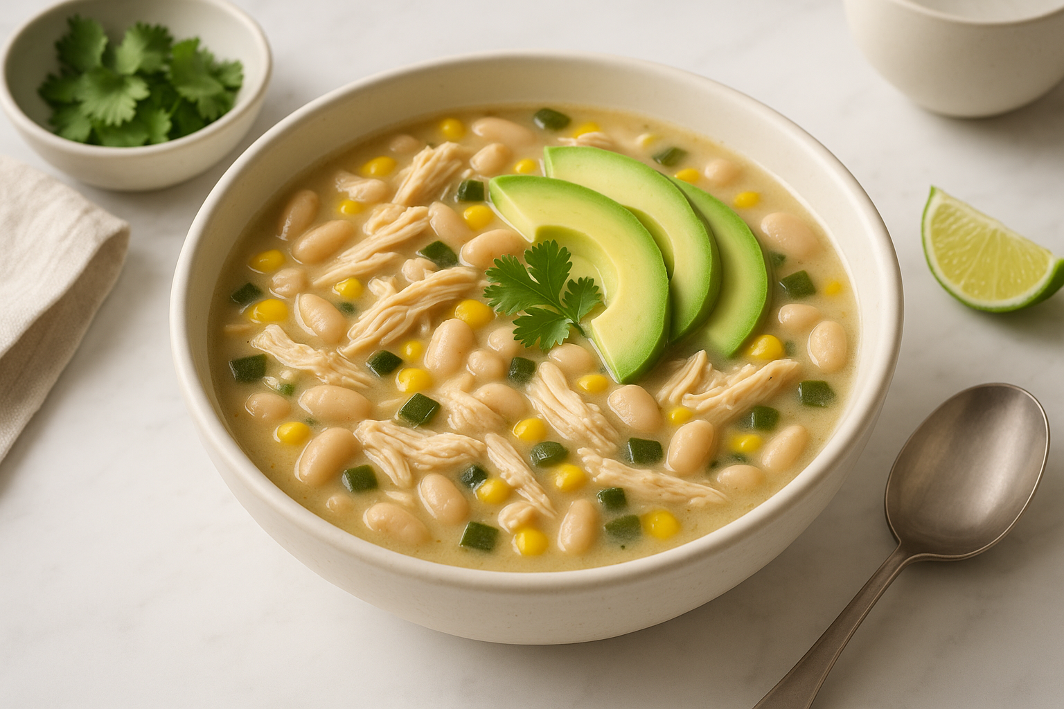 White Chicken Chili with Rotisserie Chicken and Dried Beans