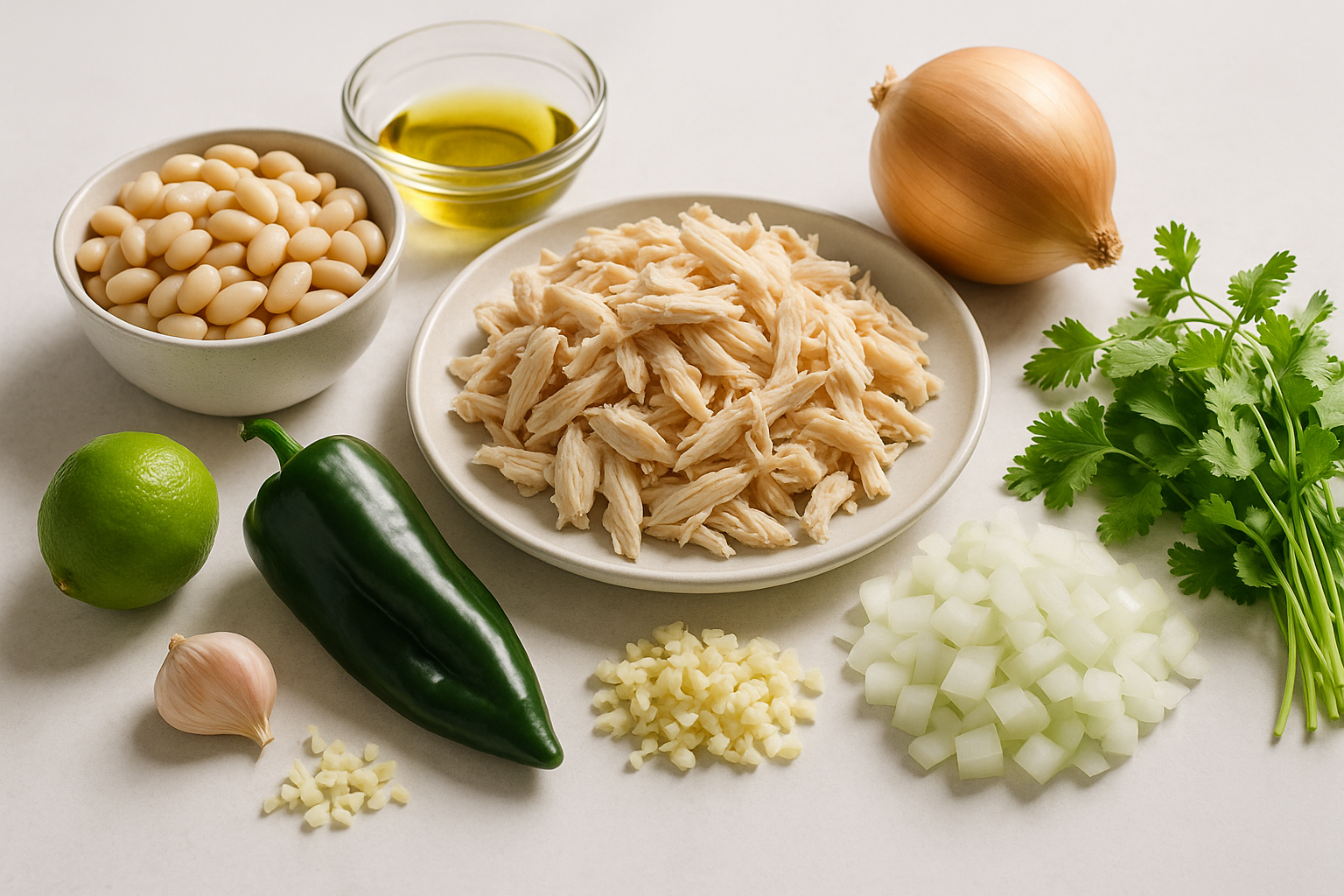 White Chicken Chili with Rotisserie Chicken and Dried Beans — white beans