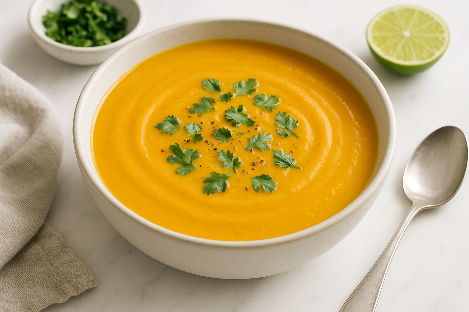 Butternut Squash Soup with Coconut Milk and Ginger