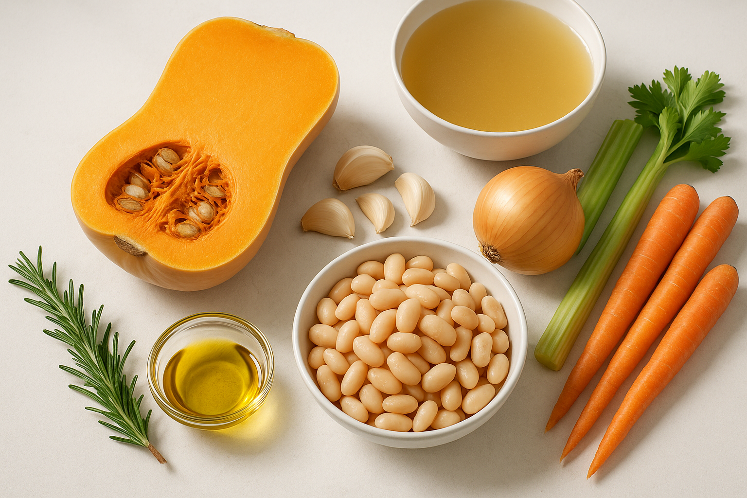 Creamy Butternut Squash Soup Without Cream — white bean squash soup