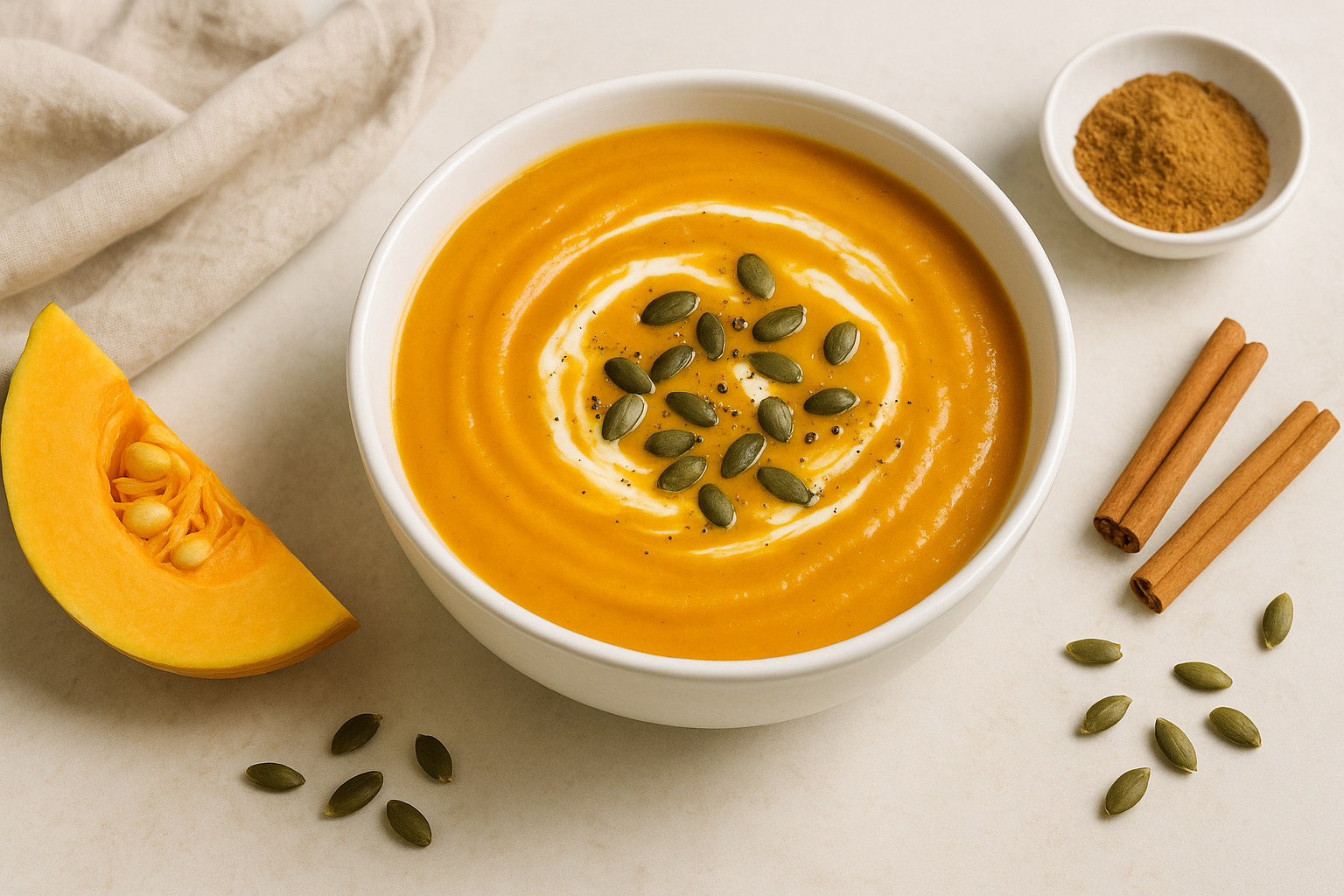 Easy Fresh Pumpkin Soup with Warm Spices