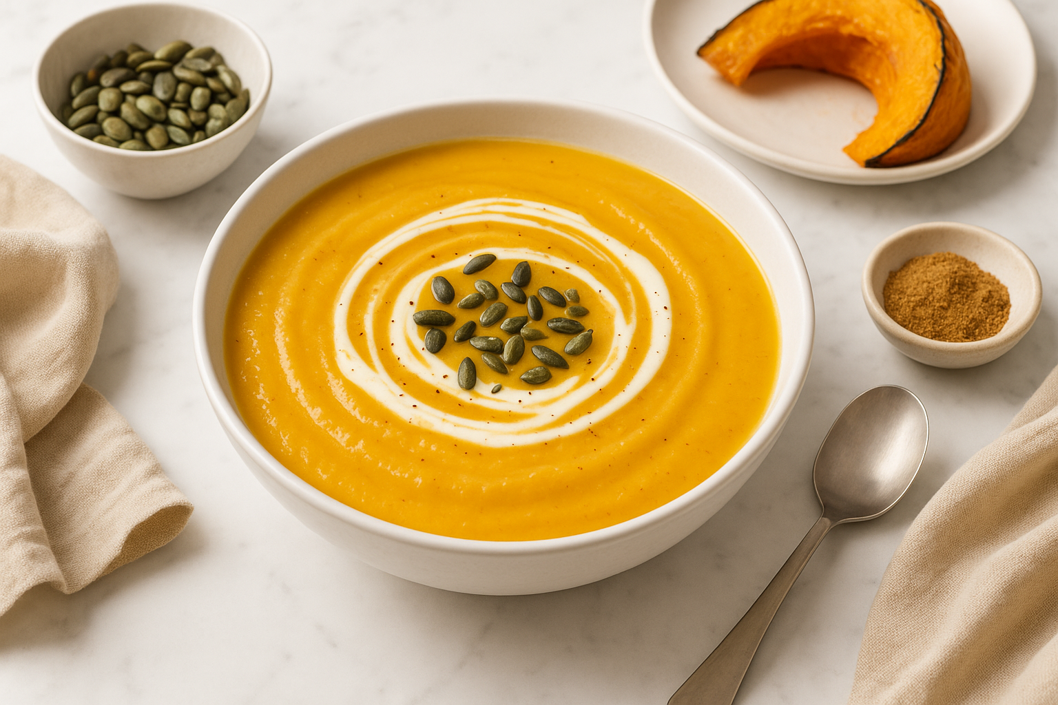 Easy Fresh Pumpkin Soup with Warm Spices — roasted pumpkin soup