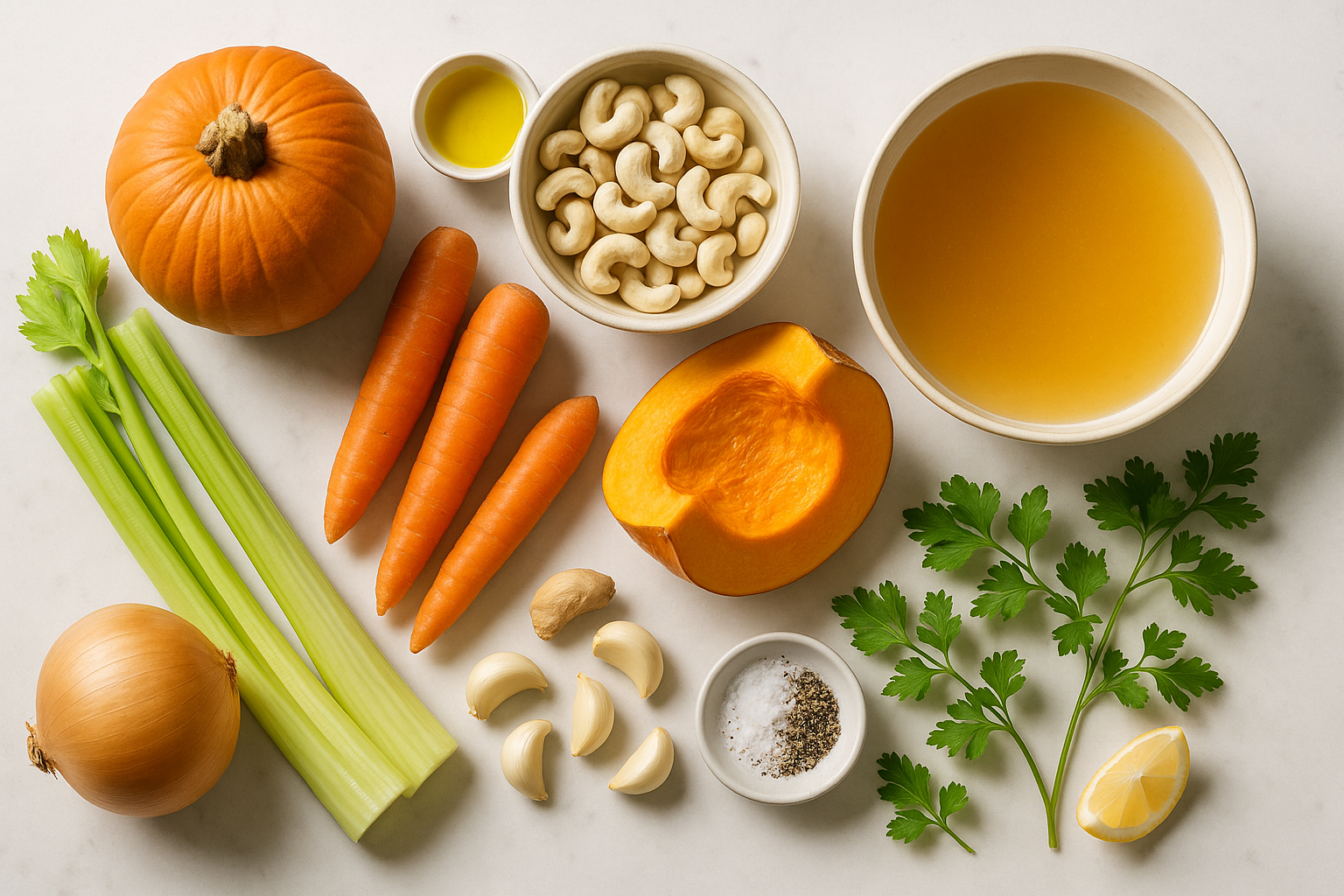 Creamy Pumpkin Soup with Cashews — cashew pumpkin soup