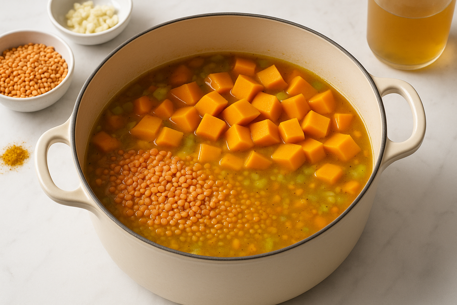 Healthy Pumpkin Soup with Red Lentils — healthy pumpkin soup