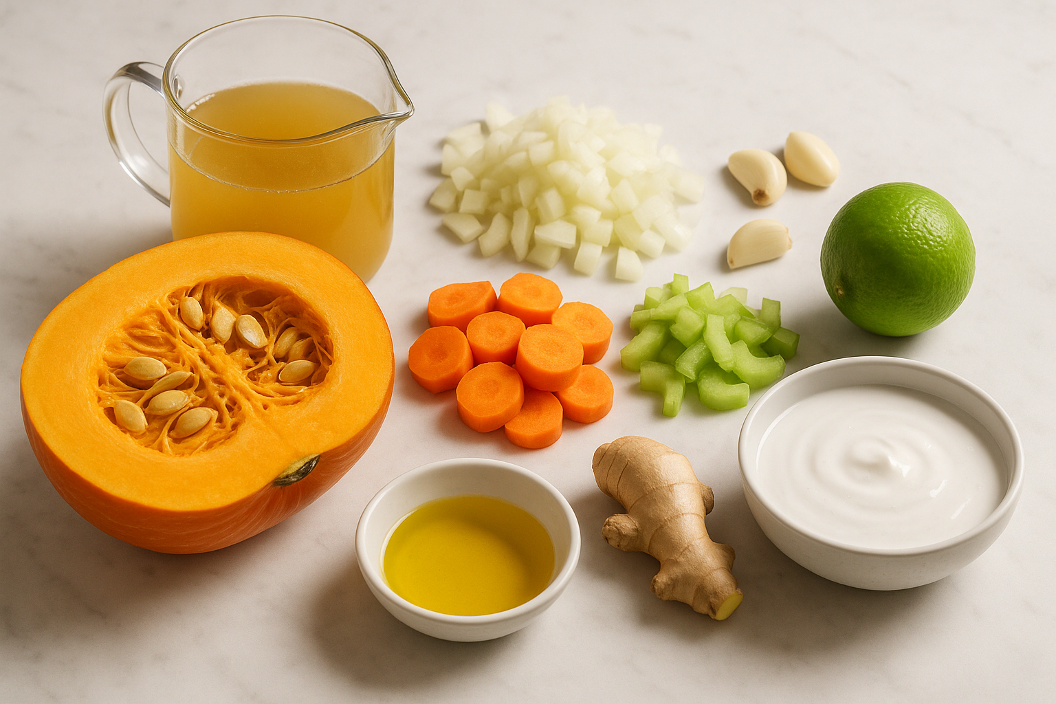 Pumpkin Soup with Coconut Milk, Lime and Ginger — coconut milk soup