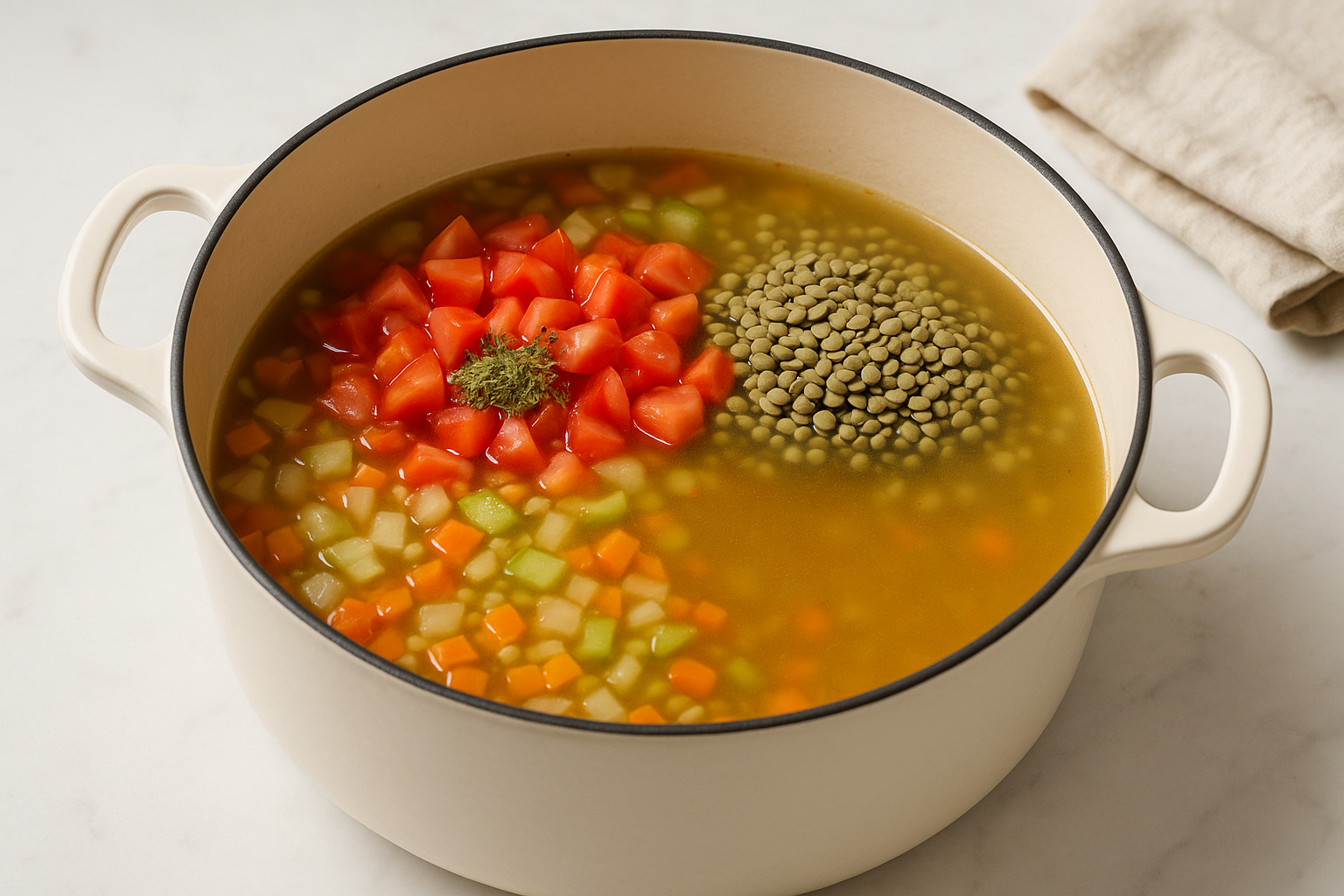 Mediterranean Lentil Soup with Lemon and Herbs — Mediterranean lentil soup