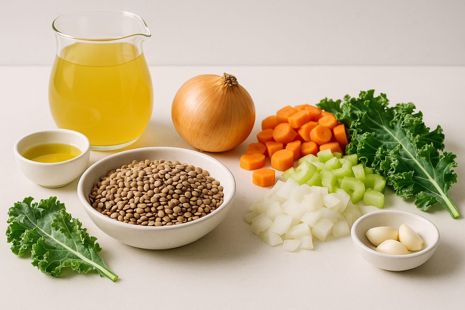 Healthy Lentil Soup with Kale and Carrots — vegetarian lentil soup