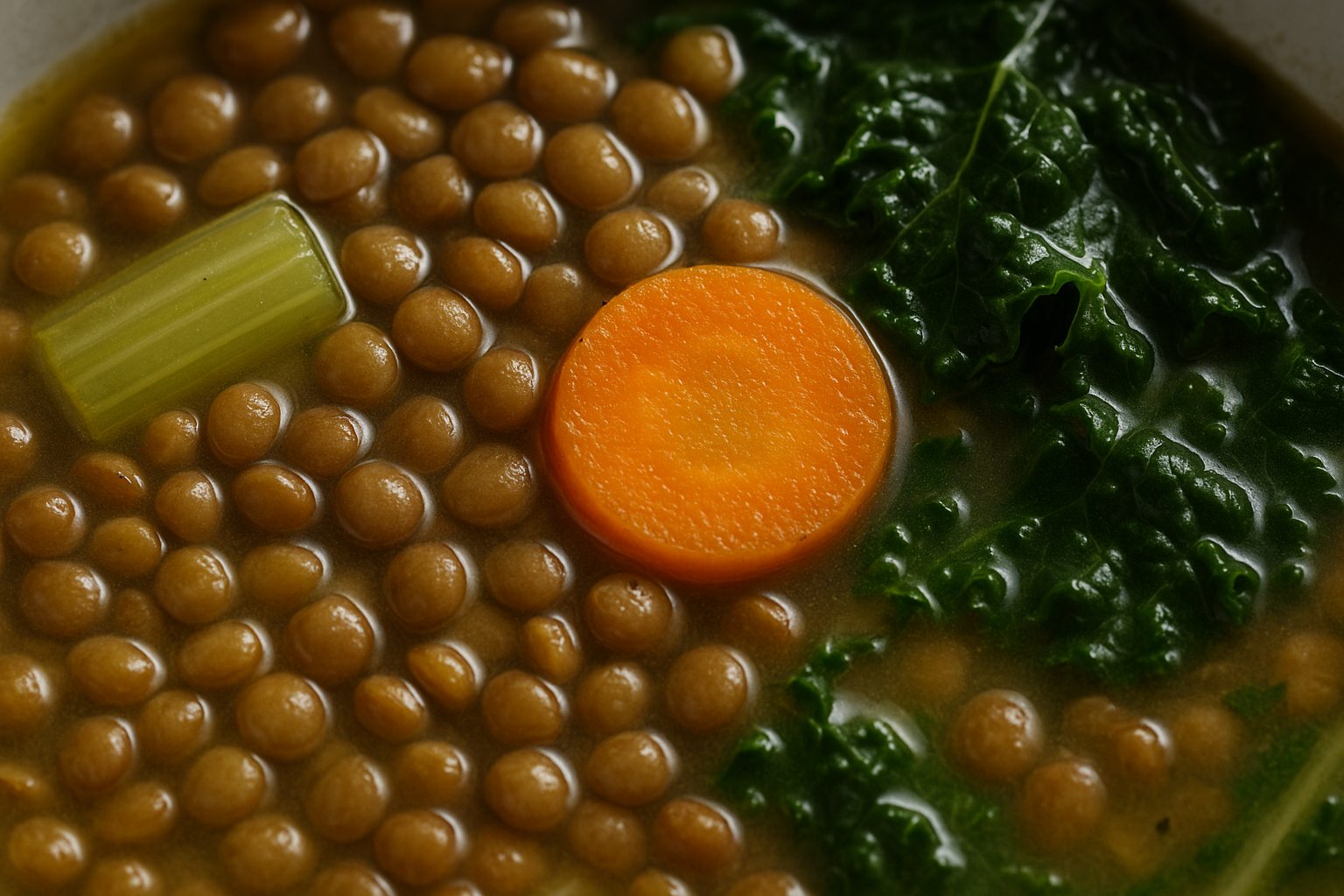 Healthy Lentil Soup with Kale and Carrots — lentil kale soup