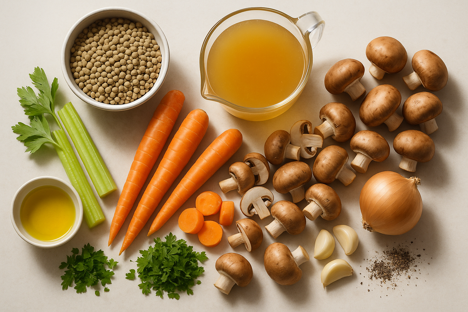 Vegetarian Lentil Soup with Mushrooms — vegetarian soup recipe