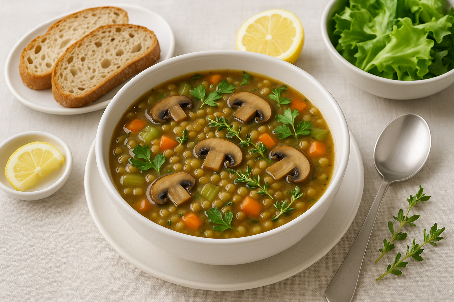Vegetarian Lentil Soup with Mushrooms — mushroom lentil soup