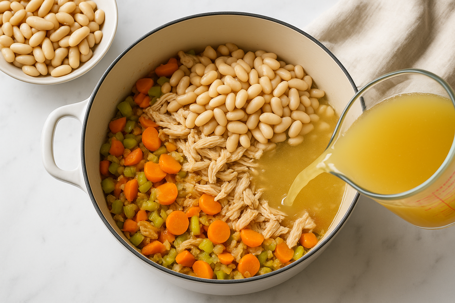 High-Protein Chicken Soup with White Beans — High-protein