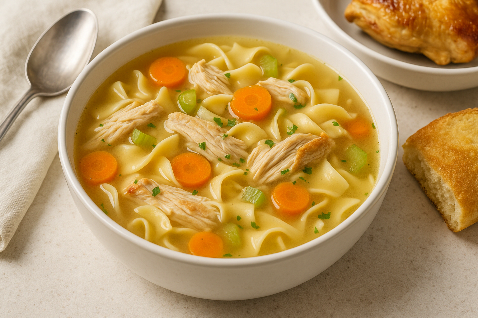 Homemade Chicken Noodle Soup with Rotisserie Chicken