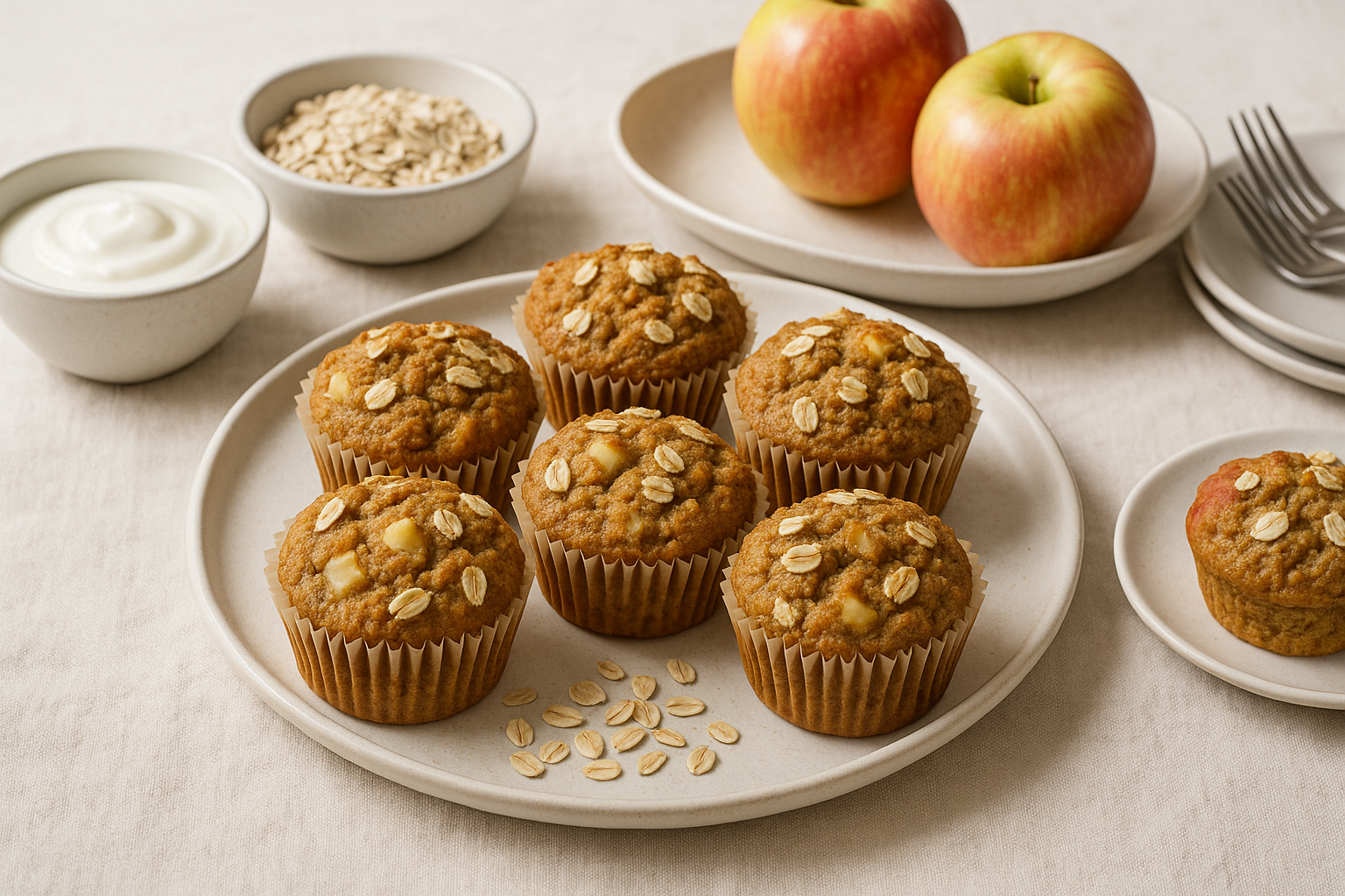 Healthy Apple Muffins with Oats and Cinnamon — oat muffins