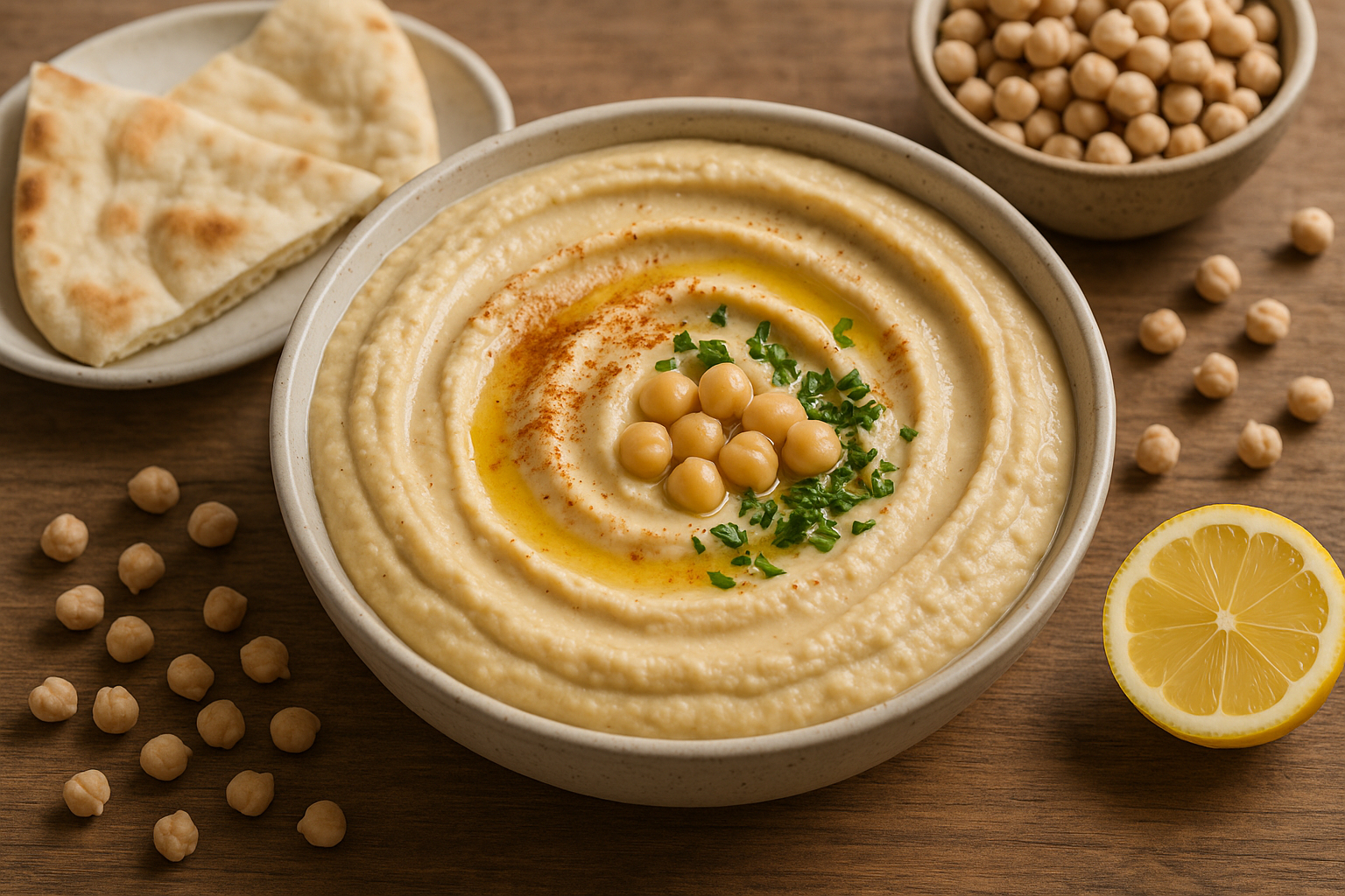 Creamy Homemade Hummus from Dried Chickpeas