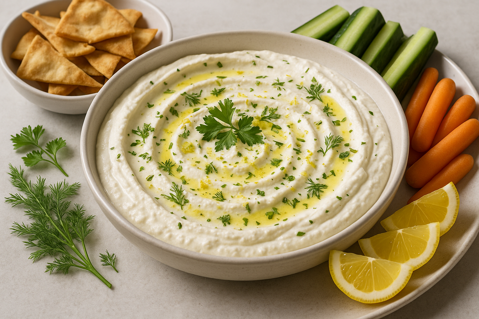 Whipped Feta Dip with Lemon and Fresh Herbs