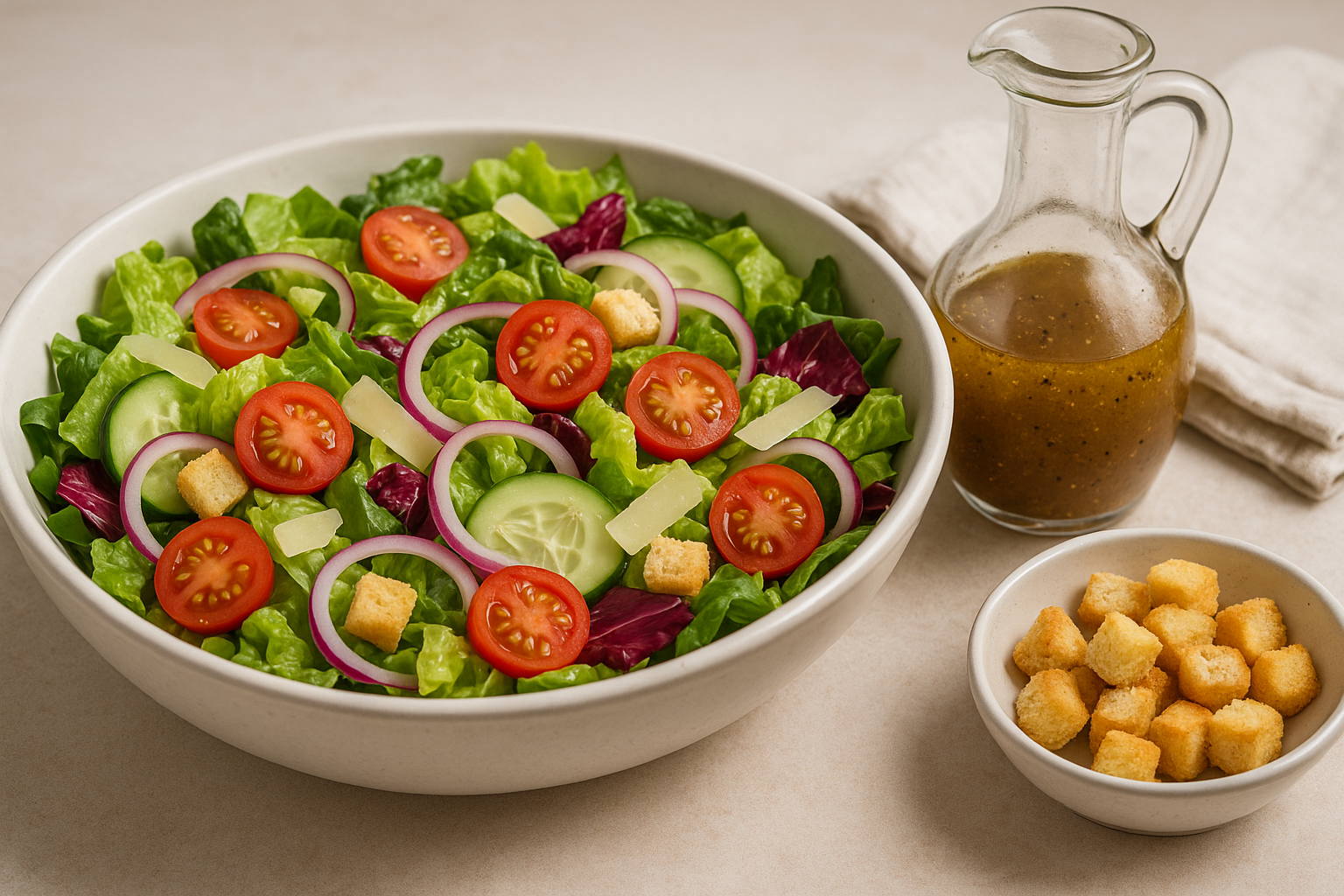 Simple Italian Salad with Homemade Vinaigrette
