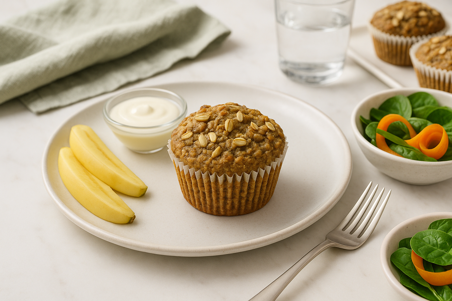 High-Fiber Banana Oat Muffins — high fiber muffins