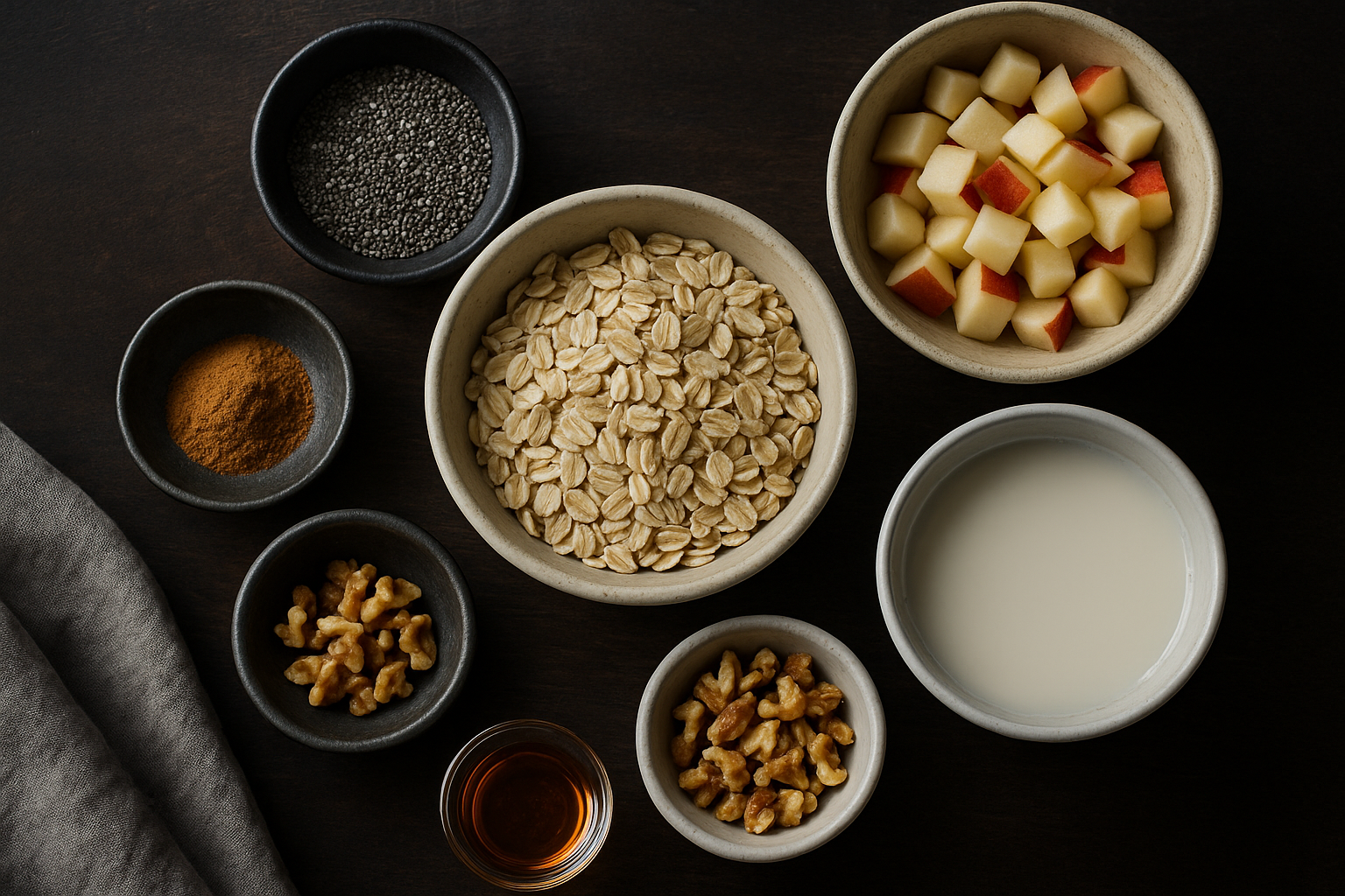Apple Cinnamon Walnut Overnight Oats — apple overnight oats
