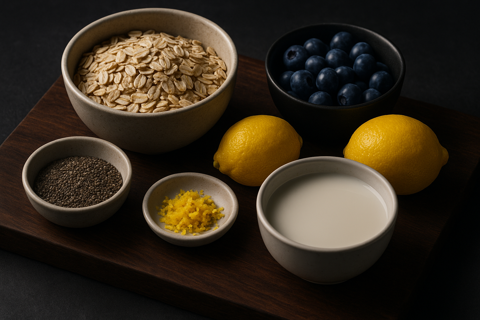 Blueberry Lemon Chia Overnight Oats — lemon blueberry oats