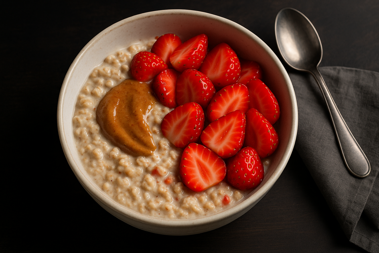 Strawberry Almond Butter Overnight Oats