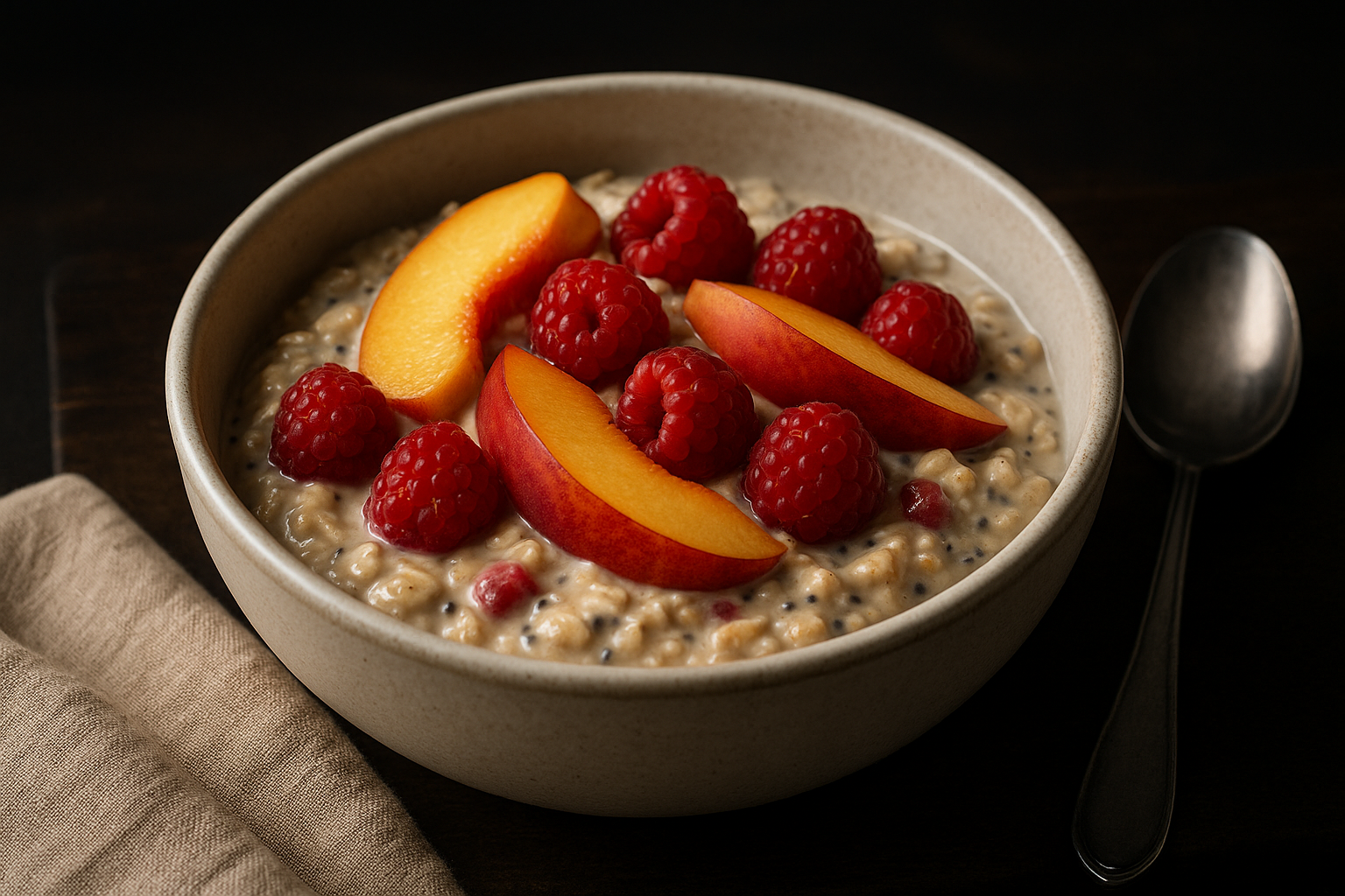Peach Raspberry Overnight Oats