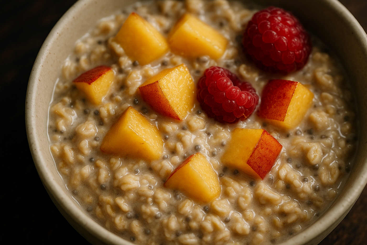 Peach Raspberry Overnight Oats — overnight oats recipe