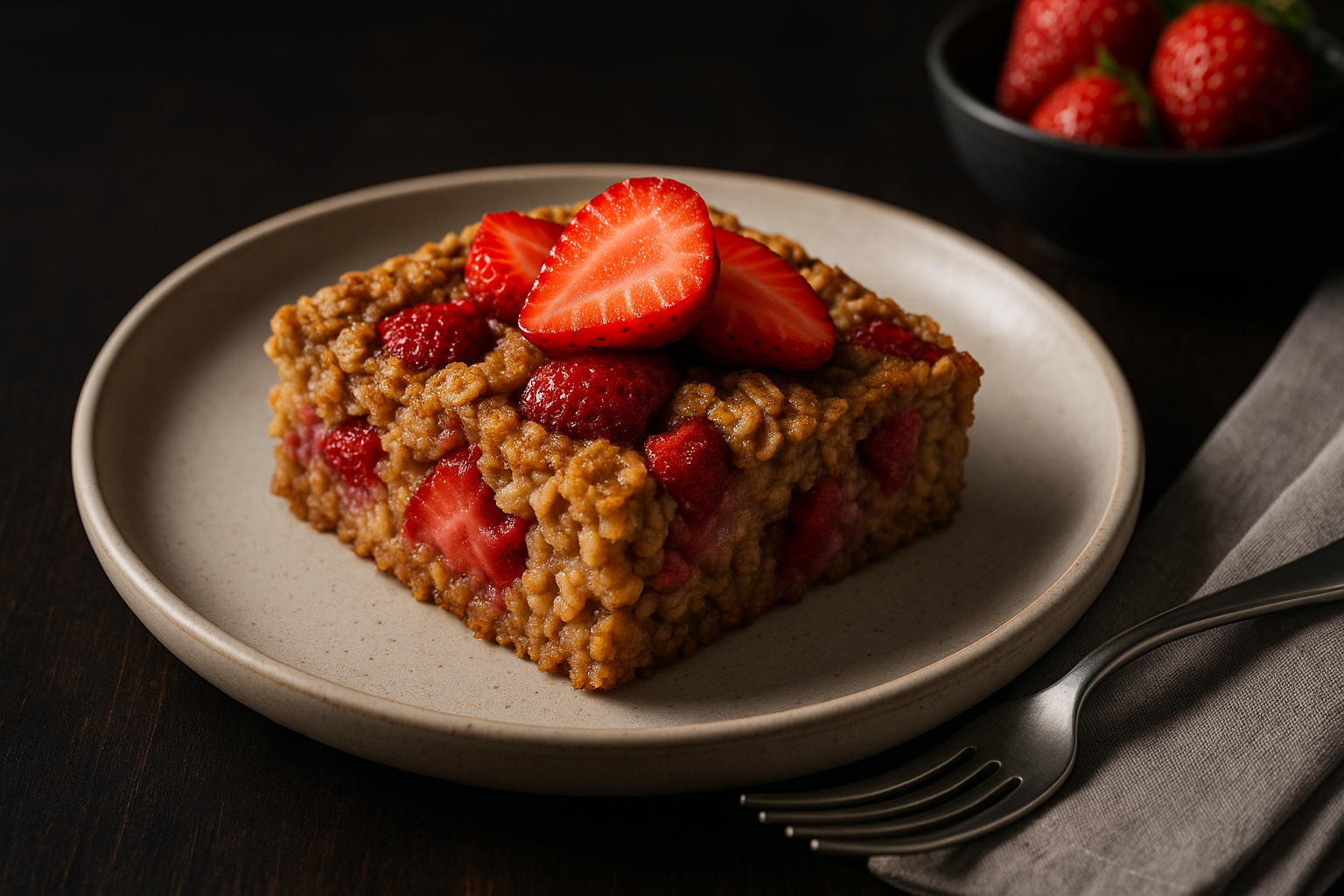 Strawberry Banana Baked Oats