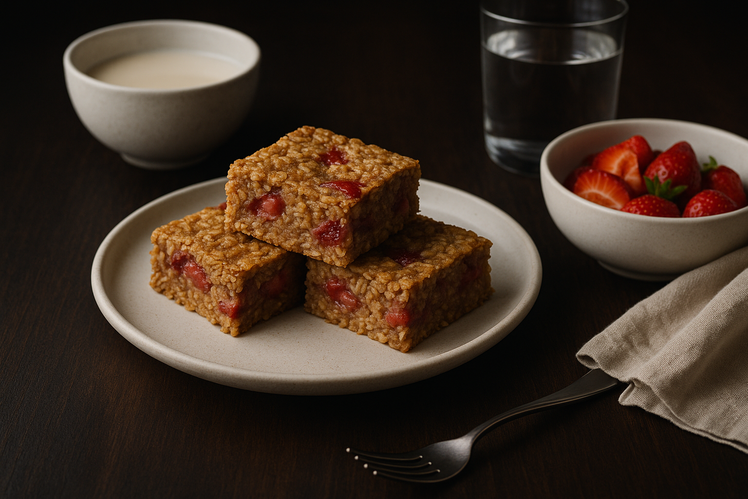 Almond Butter Strawberry Oatmeal Bars — strawberry oatmeal bars