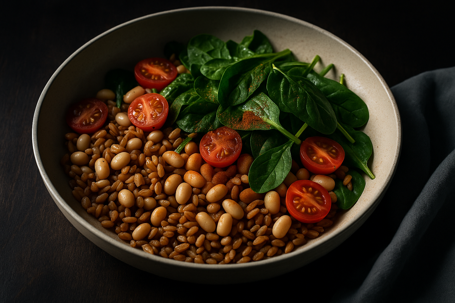 Savory White Bean and Farro Breakfast Bowl — White Bean and Farro
