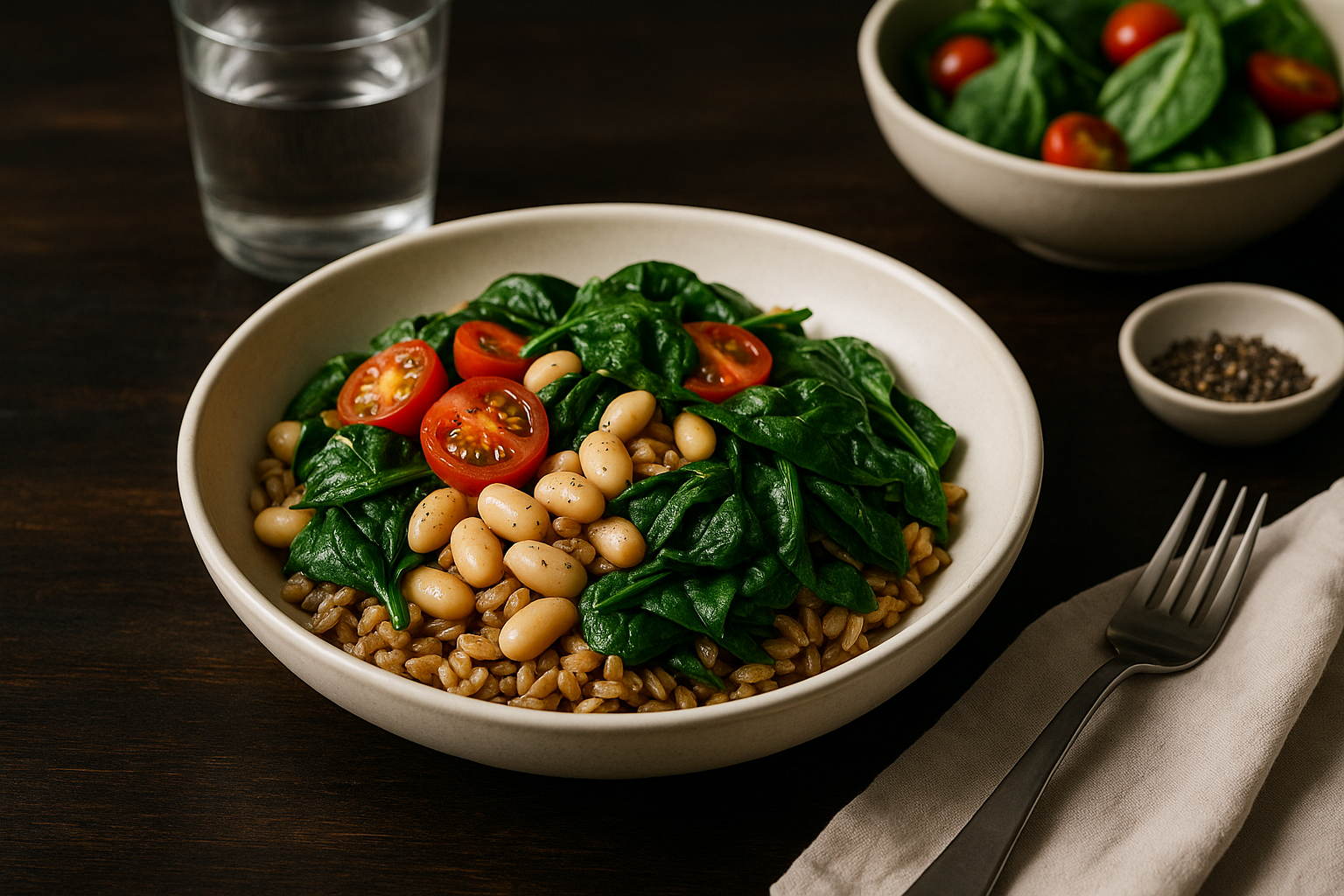Savory White Bean and Farro Breakfast Bowl — savory breakfast bowl