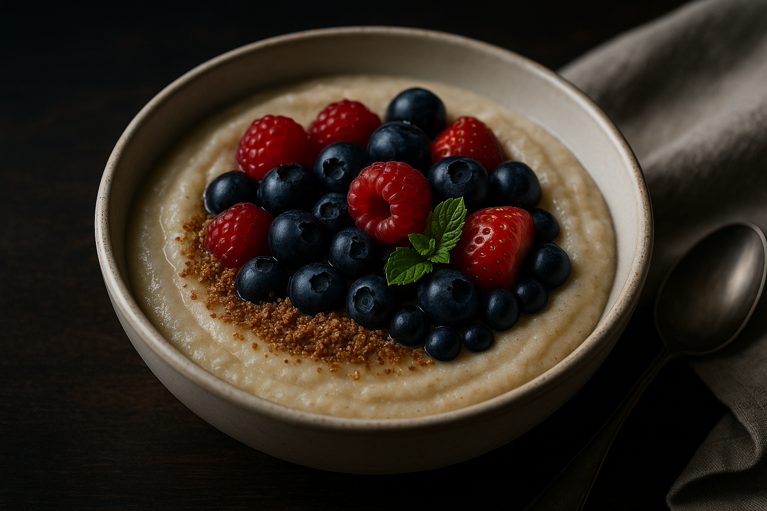 Berry Flax Farina Breakfast Bowl