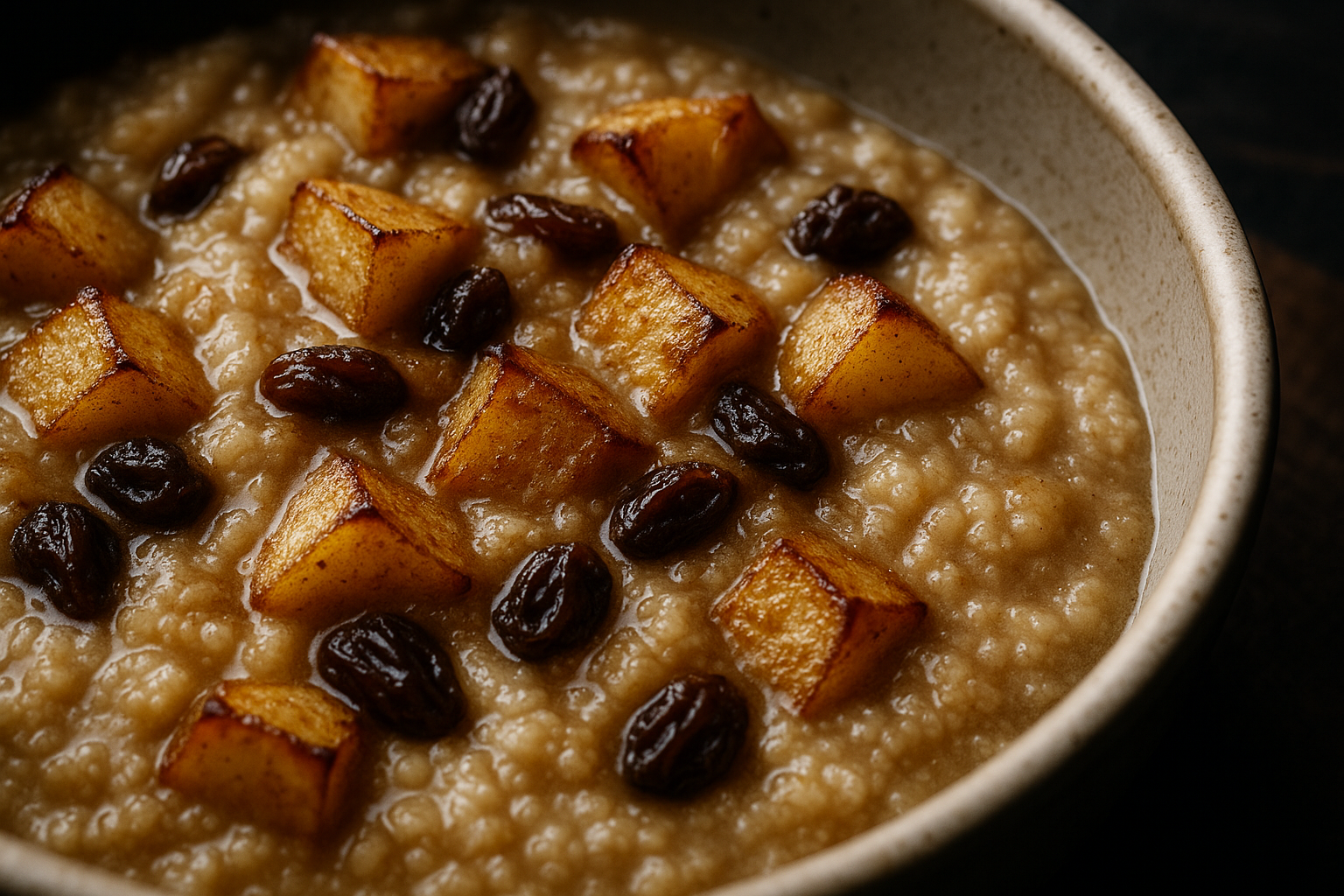Apple Cinnamon Farina with Raisins — farina breakfast
