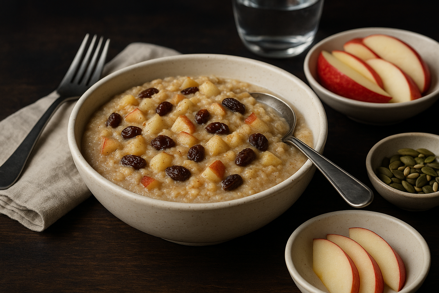 Apple Cinnamon Farina with Raisins — farina breakfast