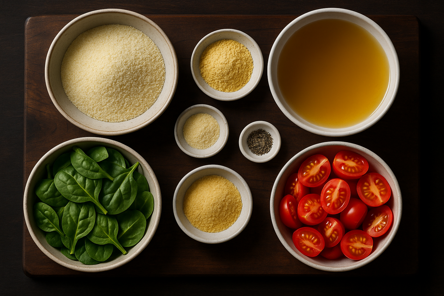 Savory Spinach Tomato Farina — spinach tomato breakfast
