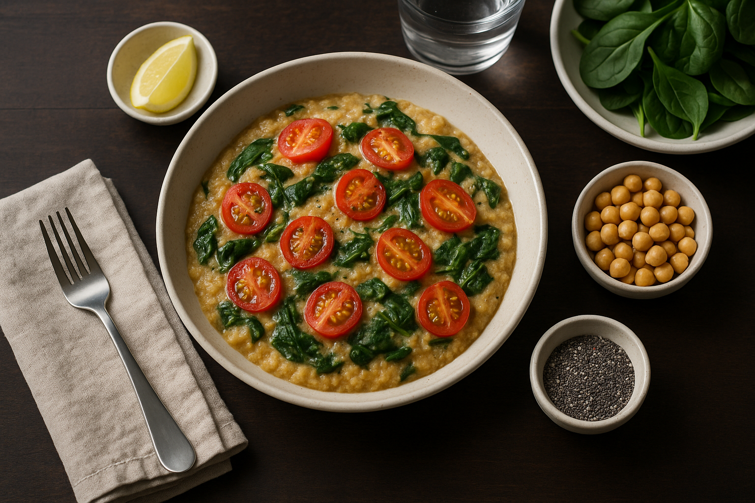 Savory Spinach Tomato Farina — savory farina