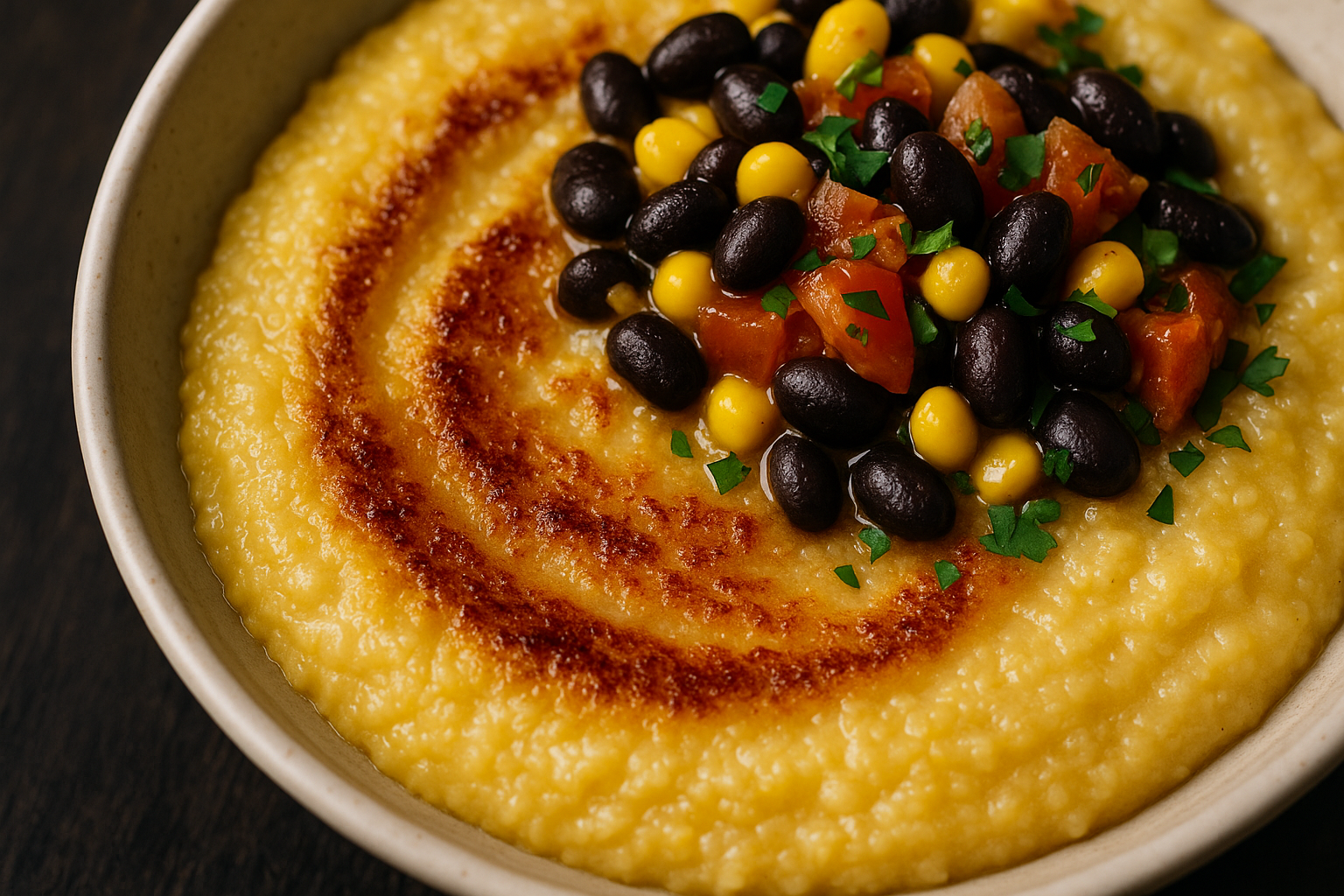 Black Bean Corn Grits Breakfast Bowl — plant-forward breakfast