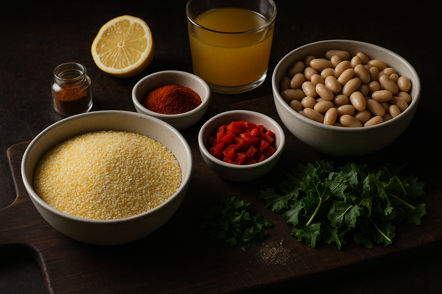 Roasted Red Pepper Grits with White Beans — plant-forward grits