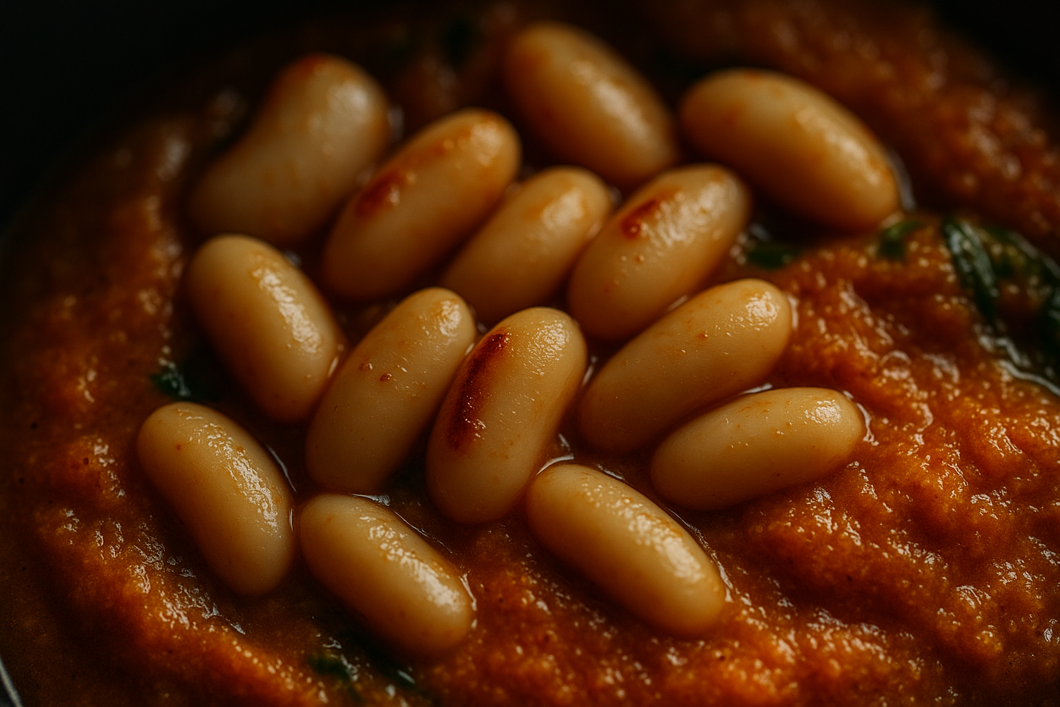 Roasted Red Pepper Grits with White Beans — white beans grits