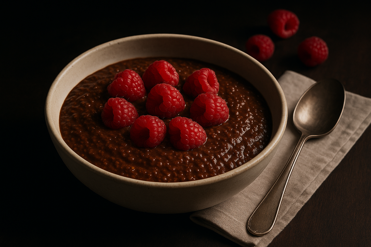 Chocolate Raspberry Chia Pudding