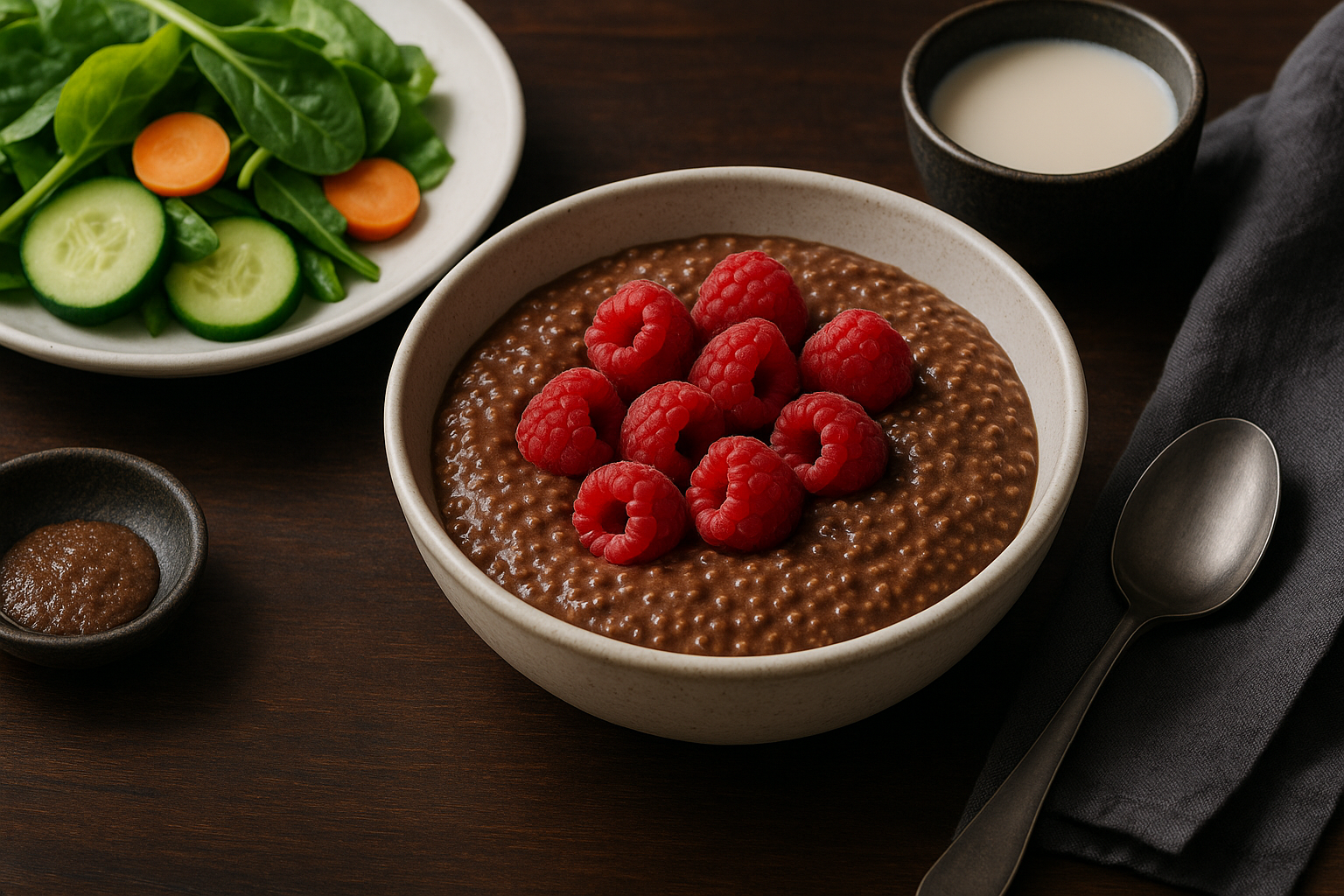 Chocolate Raspberry Chia Pudding — chia pudding