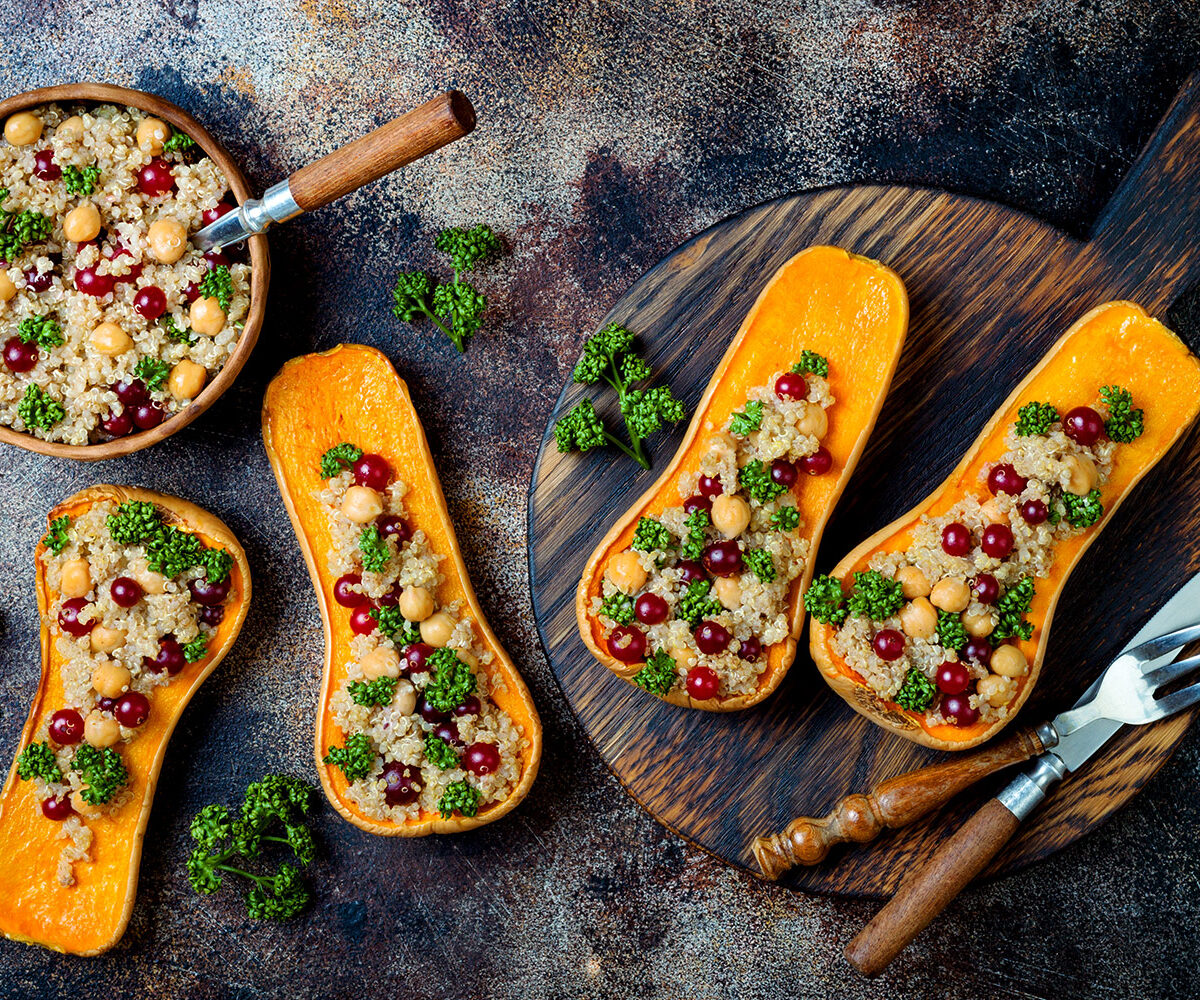 Stuffed Butternut Squash With Chickpeas Recipe – The Nutrient
